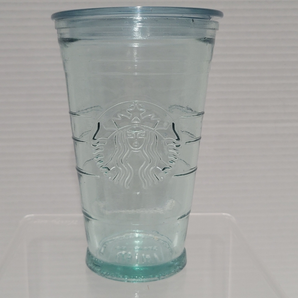 Starbucks Recycled Glass Cold Tumbler 16 oz Grande Size Siren Logo Made In Spain